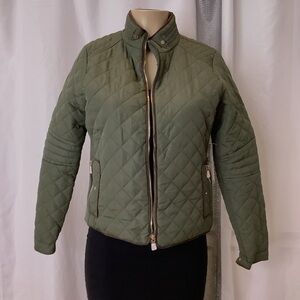 Stylish Olive Quilted Puffer Jacket